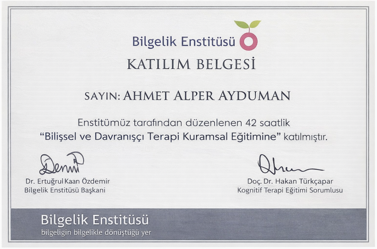 Bilişsel Davranışçı Psikoterapi Kuramsal Eğitimi